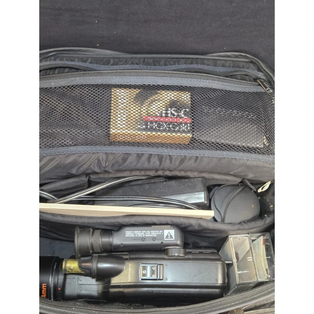 Vintage Mitsubishi HS-C35 S-VHS-C‎ Camcorder Bundle with Lenses and Bag 1992